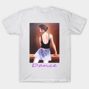 Dancer woman girl at exercise bar T-Shirt